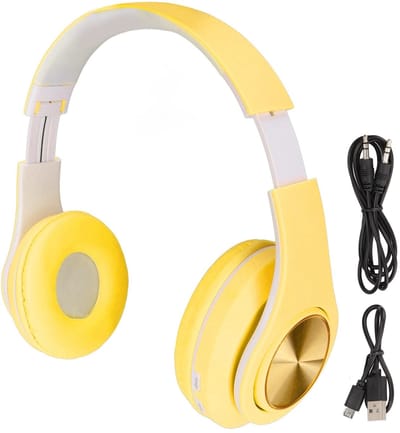 Cosensi - Dailygoody - Bluetooth-hoofdtelefoon - Ruisonderdrukking - Opvouwbaar - Geel - Draadloze Hoofdtelefoon - Geschikt voor Telefoon en Laptop