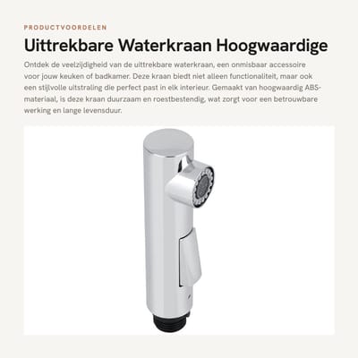 Dailygoods- Wasserhahn Hoogwaardig Materiaal - Uitrekbare Doucheslang - Korrosiebestendig - Eenvoudig te Installeren - Geschikt voor Keuken/Bad - Duurzaam ABS-Materiaal - Kraan