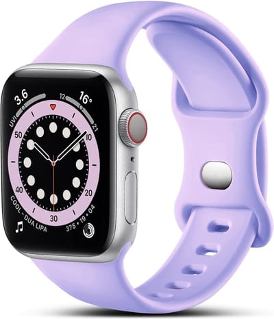 MY PROTECT - Siliconen Bandje - Geschikt Voor Apple Watch Bandje - Series 1/2/3/4/5/6/7/8/9/10/SE - 38mm - 40mm - 41mm - 42mm - Sportbandje Maat S/M - Lila