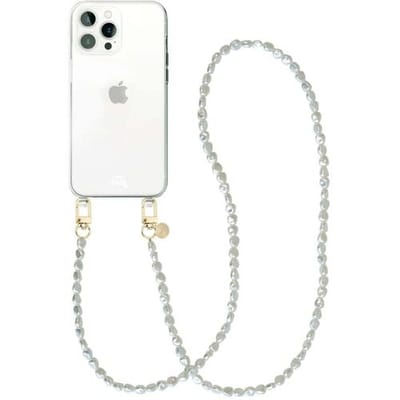 xoxo Wildhearts siliconen hoesje - Geschikt voor iPhone 11 Pro Max - Pearlfection - Telefoonhoesje - Hoesje met koord - Parelketting - lang telefoonkoord - Transparant hoesje (lange variant)