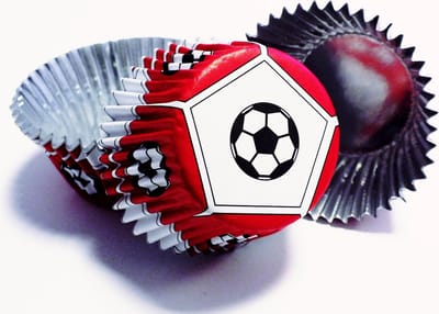 PME Foil Baking Cups Red Football Pk/30