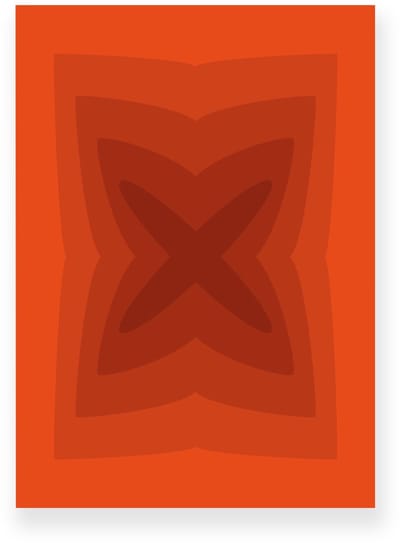 Poster 20x30 cm - Abstracte Kleurovergang - Kruis - Rood - Bruin - Vintage - Op-Art - Muurdecoratie - Wanddecoratie
