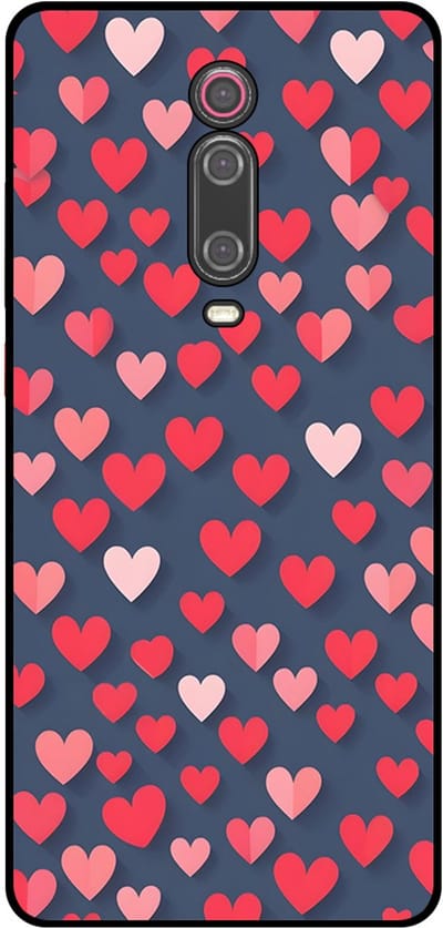 Smartphonica Telefoonhoesje Geschikt voor Xiaomi Mi 9T met Roze en Rode Hartjes Opdruk - TPU Backcover Case With Rosé and Red Heart Design geschikt voor Xiaomi Mi 9T