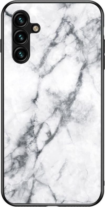 Coverup Hoesje - Geschikt voor Samsung Galaxy A54 Hoesje - Coverup Marble Glass Back Cover - Wit