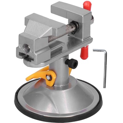 Mini-étau à ventouse Acier 45# Rotation à 360 Degrés Mini Outil à main pour Verre Bureau Métal