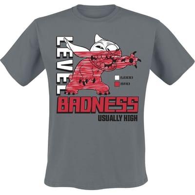 Lilo & Stitch - Disney T-shirt - Level Badness Usually High - M tot 3XL - voor Mannen - actraciet