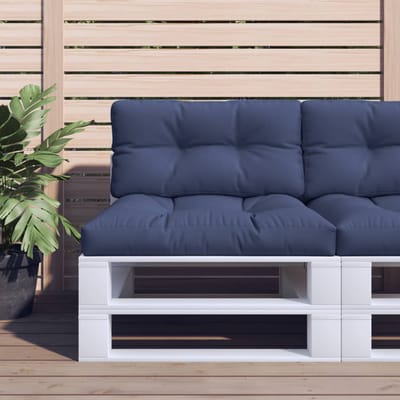 vidaXL - Palletkussenset - 70x40x12 - cm - stof - marineblauw