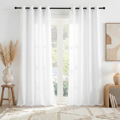 Dailygoods- Gordijnen Halfdoorschijnend 140B x 245H cm - 2 Stuks - Metalen Ogen - Woonkamer/Eetkamer - Comfortabele Raamdecoratie - Rustige Omgeving