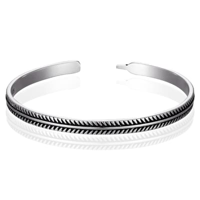 LGT JWLS Vintage Manchetarmband - Tibetaans Zilver - Edgy