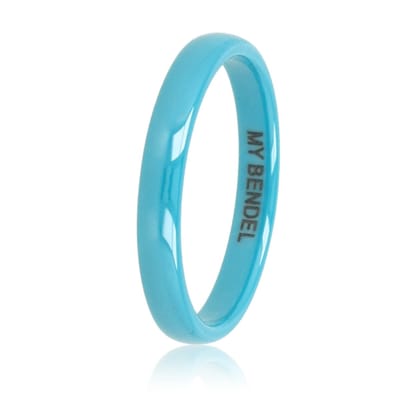 My Bendel - Gladde Keramiek 3 Mm Blauw - Keramieken Ring • 3 Mm • Blauw - met Luxe Cadeauverpakking | Sieraden Voor Dames | Maat 17.00 Mm / Maat 53