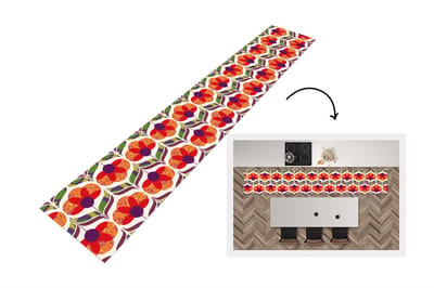 Keukenloper 300x50 cm - Keukenmat vinyl Retro - Flower Power - Vintage - Kleuren - Keukenmatten loper - Keuken vloerkleed tapijt