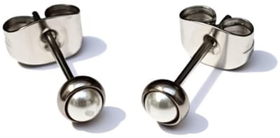 Aramat Jewels | Oorbellen | Oorstekers – Stalen Parel Wit Zilverkleurig (4mm) | | | |4mm | Staal | Kinderen, Volwassenen | Verkleurd niet
