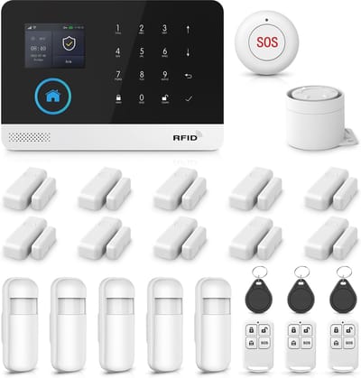 Alarmsysteem Kit - Beveiligingssysteem Huis - Slimme Woning Beveiliging - WIFI GSM Dual Connect - 18.5 x 12.5 cm - Wit