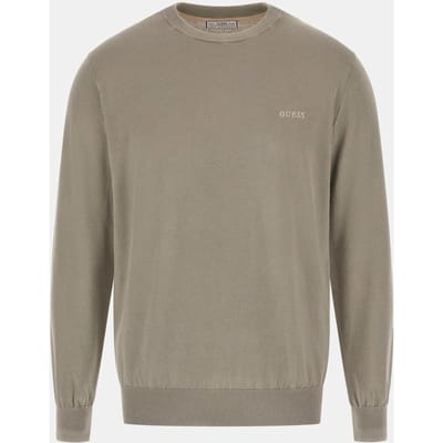 GUESS  Eco Chesley Washed Ls Cn Sage Plant Maat: S | Sweaters Outlet | Heren | Bruin