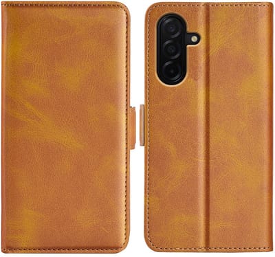 MobyDefend Hoesje - Geschikt voor Samsung Galaxy A27 - Luxe Wallet Book Case (Sluiting Zijkant) - Lichtbruin