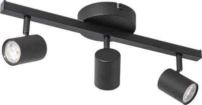 QAZQA back up - Moderne Plafondspot | Spotje | Opbouwspot - 3 lichts - L 46 cm - Zwart - Woonkamer | Slaapkamer | Keuken
