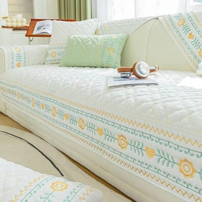 100% Katoen Woonkamer Bankkussen Antislip Eenvoudig Effen Kleur Stof Universeel Kussen Bankhoes Geborduurd Bankhoes 70x70cm 1PCS