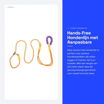 Dailygoods- Hondenlijn 3,5m - Hands-Free Heuplijn - Multifunctioneel - Schuim Handvat - Duurzaam Klimtouw - 360 Graden Rotatie - Hondentuig