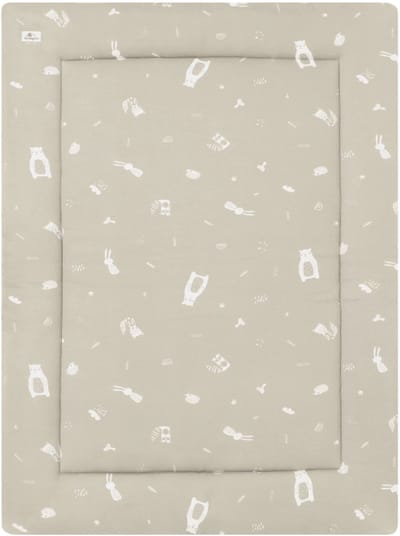 Kindsgard speeldeken - kruipdeken - speelkleed - speelmat - boxkleed - oeko tex - zacht en dik kleed - taupe - dieren