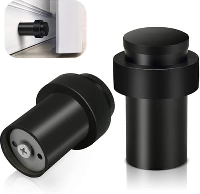 Set van 2 Deurstoppers - Deurstoppers Zwart- 6x4x4Cm - Deurbuffer Geschikt Voor binnen en buiten