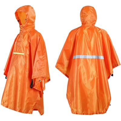 Heren Dames Regenjas Waterdichte regenkleding met reflector Regendichte poncho met oranje