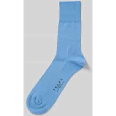FALKE Airport eenkleurig wol katoen sokken heren blauw - maat 45-46