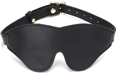 Liebe Seele - Dark Secret - Exclusieve Leren Blinddoek Met Gouden Gesp
