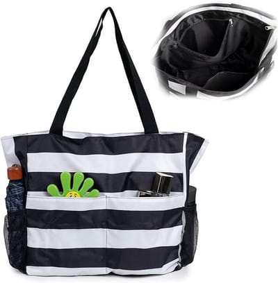 Extra grote waterbestendige strandtas met ritssluiting - Ruime draagtas voor strand, zwembad en sport