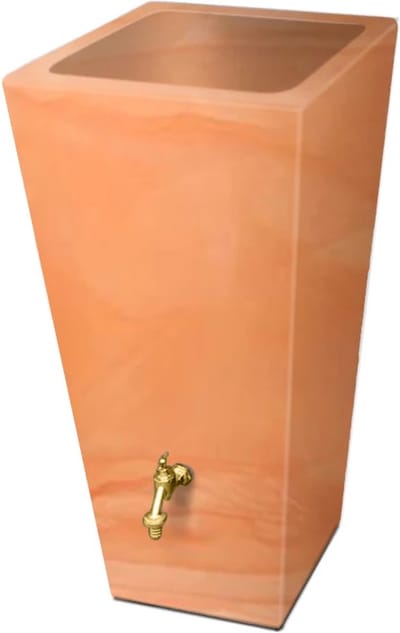Regenton manhattan gewassen terracotta 200L incl. messing kraantje