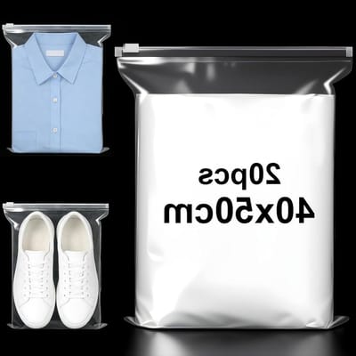 Zip Tassen - Opbergzakken Hersluitbaar - Kleding Opbergen - Waterdicht Stofvrij - 40 x 50 cm - Transparant