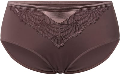 Ulla Popken - Dames - Midislip kant microvezel - Aarde - Maat 58+