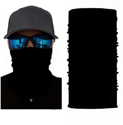 Unisex gezichtsmasker voor volwassenen - nekaccessoire - per stuk verpakt - zwart - één maat past iedereen