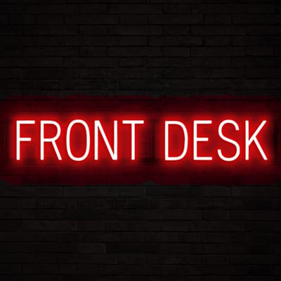 FRONT DESK - Lichtreclame Neon LED bord verlicht | SpellBrite | 93,69 x 16 cm | 6 Dimstanden & 8 Lichtanimaties | Reclamebord neon verlichting
