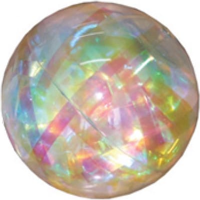 Grote stuiterbal glitter - zonder licht - holografisch iridescent regenboog - 10 cm - funcadeau schoencadeautje