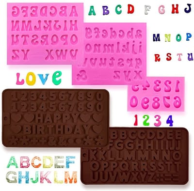 Dailygoody - Fondant Mallen - 3D Letter en Cijfer Mallen - Roze - Bakvormen voor Chocolade en Snoep - Ideaal voor Verjaardagen - Geschikt voor Bakken