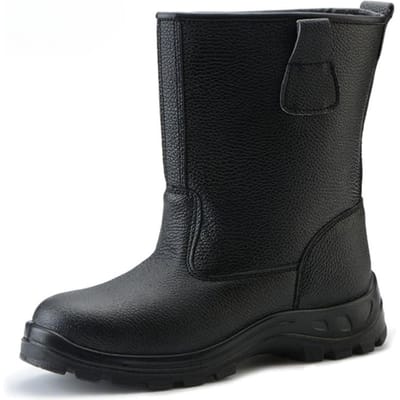 Chaussures de travail anti-écrasement et anti-perforation Chaussures de travail imperméables, résistantes à l'huile, aux acides et aux alcalis pour hommes Bottes hautes 47 black