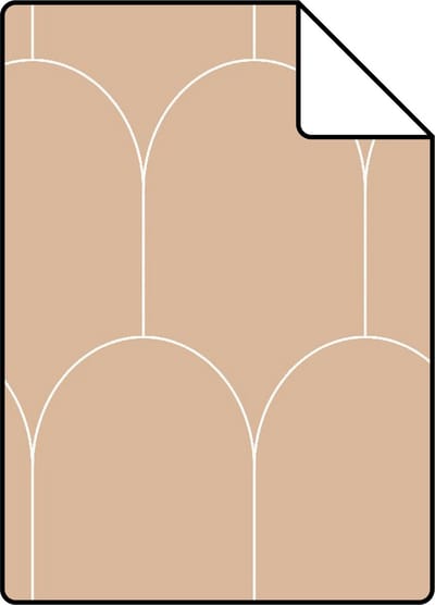 Proefstaal ESTAhome behang art deco motief licht terracotta - 26.5 x 21 cm - 139203-S