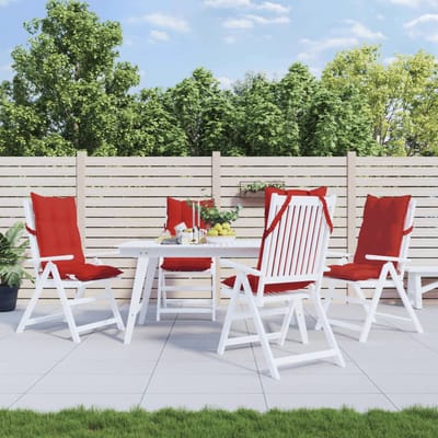 vidaXL - Stoelkussens - 4 - st - hoge - rug - oxford - stof - rood