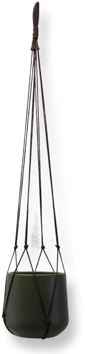 Plantenhanger Zonder Kwast - Kies Kleur en Lengte - Bruin - 120 cm lang - Katoenkoord - Geschikt voor Pot met Diameter t/m 20 cm - Handgemaakt in ons Macramé Atelier - Prijs per Stuk - Let op: Exclusief Pot - Inclusief Verzendkosten