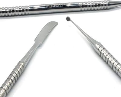 MEDLUXY® Pro - Modelleer Boetseer Sculptuur Gereedschap - RVS - totale lengte 16 cm [tool voor bewerken van klei, taart, fondant, was]