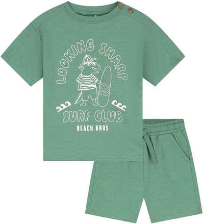 Prénatal peuter kledingset - Voor jongens en meisjes - Unisex - Groen - Maat 80