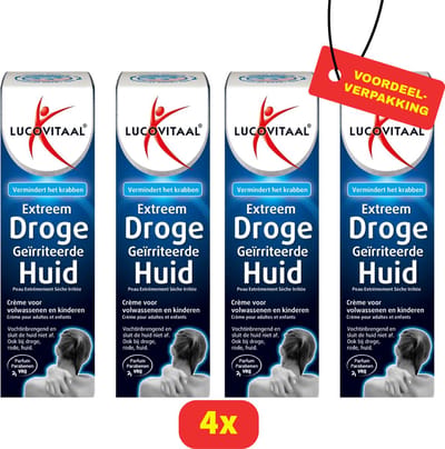 Lucovitaal Anti-jeuk crème voor extreem droge geïrriteerde huid - Anti-jeukcrème - 4x50 ml voordeelverpakking