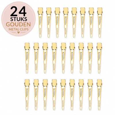 Haar in Stijl® 24 Goud Metal Clips - Haarklem - Kapper Haartools