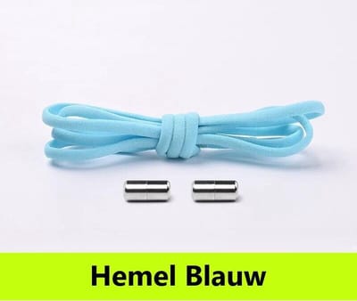 Schoenveters - Hemel blauw - Veters plat 0.5 cm - Veters - Elastische veters - Sneakers - Schoenen - Kleding - Sport - Sportschoenen - Accessoires - 100 cm - Veterschoenen dames - Veterschoenen heren - Elastische veters kinderen - Lock laces