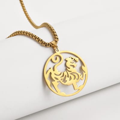 Shotokan Karate Martial Arts Ketting Voor Mannen Vrouwen Roestvrij Staal Shotokan Symbool Hanger Verlovings Statement Sieraden Geschenken beige