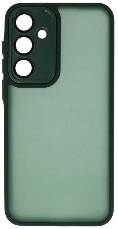Hoesje Geschikt voor Samsung Galaxy A35 - Mat-Transparent met Camera Beschermer Case - Donker Groen