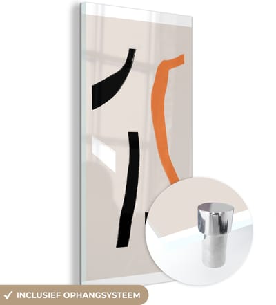 MuchoWow® Glasschilderij 60x120 cm - Schilderij acrylglas - Abstract - Pastel - Design - Foto op glas - Schilderijen