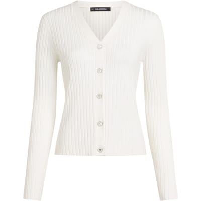 Karl Lagerfeld K Button Knit Cardigan Snow White Taglia: XS | Cardigan Outlet | Donna | Bianco