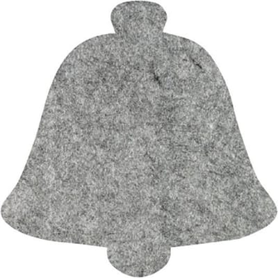 Kerstbel vilt onderzetters - Gemeleerd grijs - 6 stuks - ø 10 cm - Kerst onderzetter - Tafeldecoratie - Glas onderzetter - - Woondecoratie - Tafelbescherming - Onderzetters voor glazen - Kerst tafelen - Woonaccessoires - Tafelaccessoires
