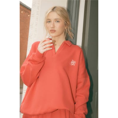 Dames Dsgn Studio Sweatshirt Met Kraag | Red | Maat: XS